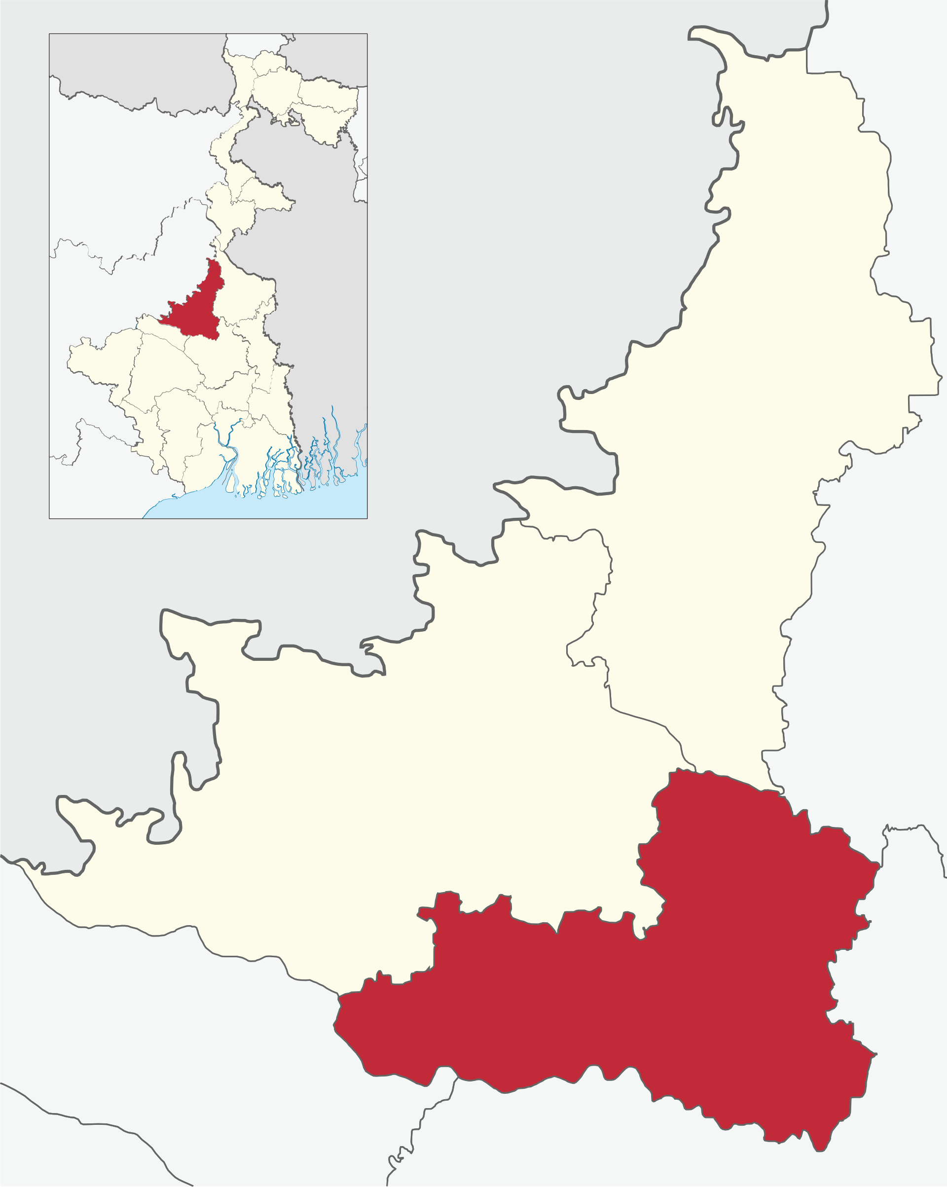 Bolpur subdivision map